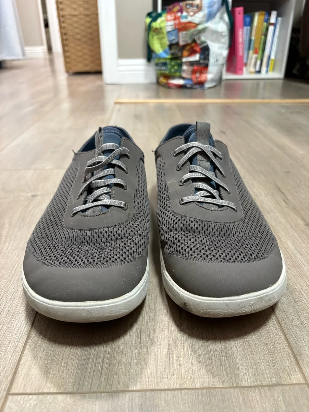 Olukai Moku Pae Mens Size 11.5 Gray Mesh Slip On Casual Sneakers Good Condition